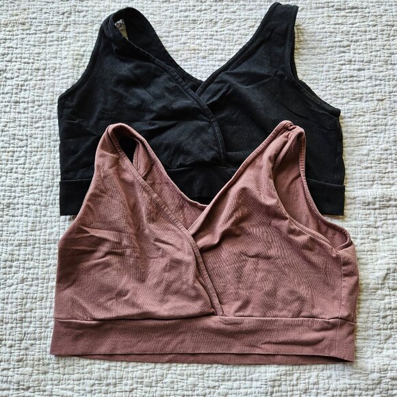 Kindred Bravely Other - Kindred Bravely Organic Cotton Crossover Nursing & Sleep Bra Set Lot of 2 XL